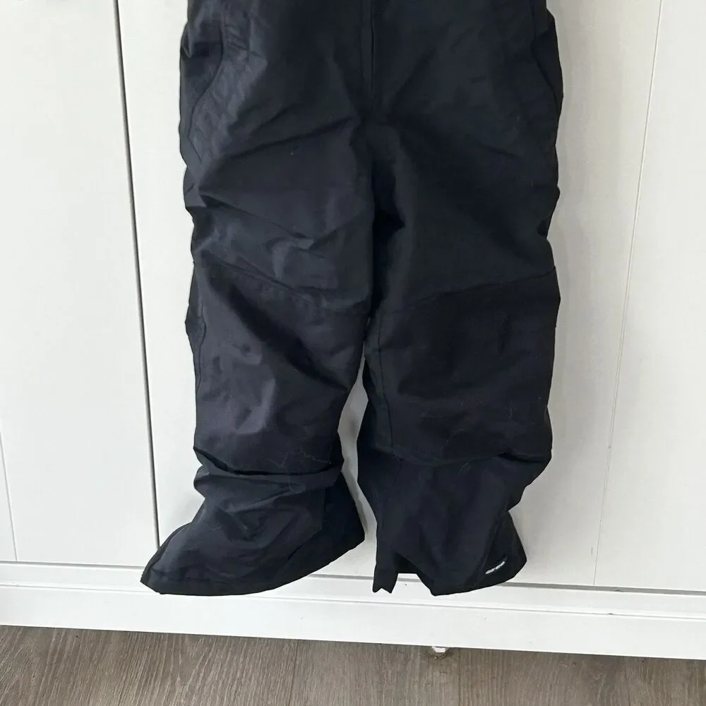 Lands' End Snow Pants Overalls Size 4 Black Grow-A-Longs Ski Outdoors Sled